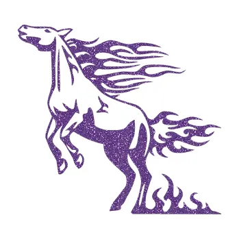 Samolepicí dekorace na vozidlo Animal flames 001 levá kůň (87 - Ultra Metalic fialová) SAMOLEPKA NA AUTO, NÁLEPKA, FÓLIE, POLEP, TUNING, VLASTNÍ TEXT, TISK, AUTOSAMOLEPKY.cz, POLEPY, OBRÁZEK, LOGO, 3D STICKERS