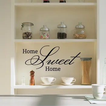 Samolepící dekorace FUGU Samolepka na zeď- Home sweet home Barva: černá 070, Rozměr: Home sweet home 50 x 22 cm