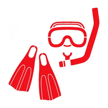 Polep vozidla SAMOLEPKA Potápěč výstroj pravá (10 - červená) NA AUTO, NÁLEPKA, FÓLIE, POLEP, TUNING, VLASTNÍ TEXT, TISK, AUTOSAMOLEPKY.cz, POLEPY, OBRÁZEK, LOGO, SAMOLEPKY