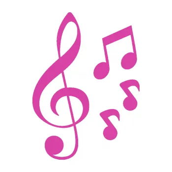 Samolepící dekorace Music noty a houslový klíč 002 (16 - růžová) SAMOLEPKA NA AUTO, NÁLEPKA, FÓLIE, POLEP, TUNING, VLASTNÍ TEXT, TISK, AUTOSAMOLEPKY.cz, POLEPY, OBRÁZEK, LOGO, 3D STICKERS