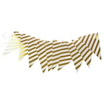 Girlanda narozeniny - vlajky - zlatá - 300 cm