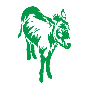 Samolepící dekorace Osel 005 pravá (12 - zelená) SAMOLEPKA NA AUTO, NÁLEPKA, FÓLIE, POLEP, TUNING, VLASTNÍ TEXT, TISK, AUTOSAMOLEPKY.cz, POLEPY, OBRÁZEK, LOGO, 3D STICKERS