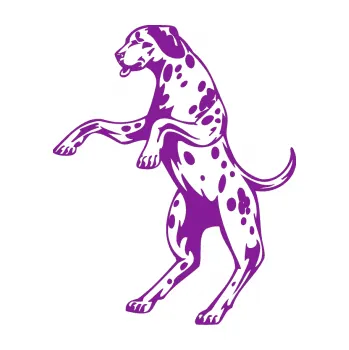 Polep vozidla SAMOLEPKA Pes 003 levá Dalmatin (14 - fialová) NA AUTO, NÁLEPKA, FÓLIE, POLEP, TUNING, VLASTNÍ TEXT, TISK, AUTOSAMOLEPKY.cz, POLEPY, OBRÁZEK, LOGO, SAMOLEPKY
