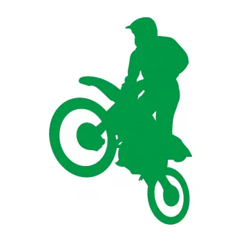Samolepící dekorace Motorka 035 levá motokros (12 - zelená) SAMOLEPKA NA AUTO, NÁLEPKA, FÓLIE, POLEP, TUNING, VLASTNÍ TEXT, TISK, AUTOSAMOLEPKY.cz, POLEPY, OBRÁZEK, LOGO, 3D STICKERS