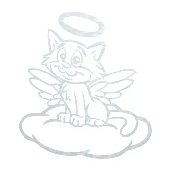 Samolepící dekorace SAMOLEPKA Kočka 020 levá andílek na obláčku (51 - 3D karbon bílý) NA AUTO, NÁLEPKA, FÓLIE, POLEP, TUNING, VLASTNÍ TEXT, TISK, AUTOSAMOLEPKY.cz, POLEPY, OBRÁZEK, LOGO, SAMOLEPKY