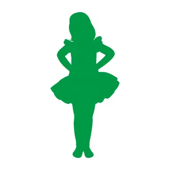 samolepka Děti silueta 011 levá holčička tanečnice (12 - zelená) SAMOLEPKA NA AUTO, NÁLEPKA, FÓLIE, POLEP, TUNING, VLASTNÍ TEXT, TISK, AUTOSAMOLEPKY.cz, POLEPY, OBRÁZEK, LOGO, 3D STICKERS