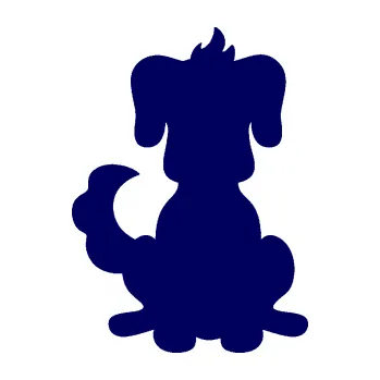 Polep vozidla SAMOLEPKA Pes 113 levá kreslená silueta (23 - tmavě modrá) NA AUTO, NÁLEPKA, FÓLIE, POLEP, TUNING, VLASTNÍ TEXT, TISK, AUTOSAMOLEPKY.cz, POLEPY, OBRÁZEK, LOGO, SAMOLEPKY