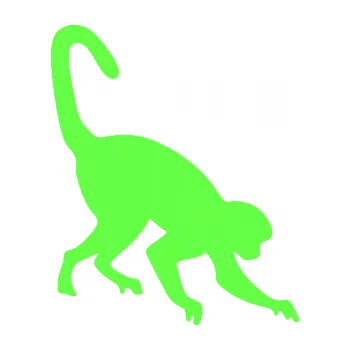 Samolepící dekorace Opice 002 pravá (71 - Fluorescentní zelená) SAMOLEPKA NA AUTO, NÁLEPKA, FÓLIE, POLEP, TUNING, VLASTNÍ TEXT, TISK, AUTOSAMOLEPKY.cz, POLEPY, OBRÁZEK, LOGO, 3D STICKERS