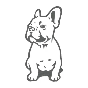 samolepka Pes 070 levá Francouzský buldoček (62 - škrábaný titan) SAMOLEPKA NA AUTO, NÁLEPKA, FÓLIE, POLEP, TUNING, VLASTNÍ TEXT, TISK, AUTOSAMOLEPKY.cz, POLEPY, OBRÁZEK, LOGO, 3D STICKERS