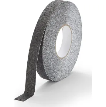 Lepicí páska Černá korundová voděodolná protiskluzová páska FLOMA Marine - 18,3 m x 2,5 cm a tloušťka 1 mm