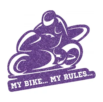 Samolepící dekorace SAMOLEPKA Motorkář 012 levá s textem (87 - Ultra Metalic fialová) NA AUTO, NÁLEPKA, FÓLIE, POLEP, TUNING, VLASTNÍ TEXT, TISK, AUTOSAMOLEPKY.cz, POLEPY, OBRÁZEK, LOGO, SAMOLEPKY