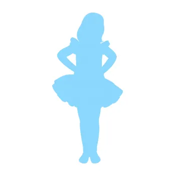 samolepka Děti silueta 011 pravá holčička tanečnice (03 - světle modrá) SAMOLEPKA NA AUTO, NÁLEPKA, FÓLIE, POLEP, TUNING, VLASTNÍ TEXT, TISK, AUTOSAMOLEPKY.cz, POLEPY, OBRÁZEK, LOGO, 3D STICKERS