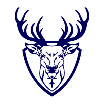 Samolepící dekorace SAMOLEPKA Jelen trofej 002 (23 - tmavě modrá) NA AUTO, NÁLEPKA, FÓLIE, POLEP, TUNING, VLASTNÍ TEXT, TISK, AUTOSAMOLEPKY.cz, POLEPY, OBRÁZEK, LOGO, SAMOLEPKY