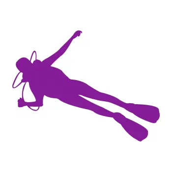 Polep vozidla SAMOLEPKA Potápěč 004 levá (14 - fialová) NA AUTO, NÁLEPKA, FÓLIE, POLEP, TUNING, VLASTNÍ TEXT, TISK, AUTOSAMOLEPKY.cz, POLEPY, OBRÁZEK, LOGO, SAMOLEPKY