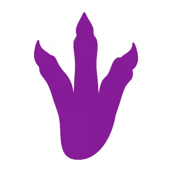 Samolepící dekorace Dinosaurus stopa 001 pravá (14 - fialová) SAMOLEPKA NA AUTO, NÁLEPKA, FÓLIE, POLEP, TUNING, VLASTNÍ TEXT, TISK, AUTOSAMOLEPKY.cz, POLEPY, OBRÁZEK, LOGO, 3D STICKERS