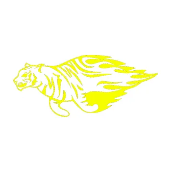 Samolepicí dekorace na vozidlo Animal flames 021 levá tygr (70 - Fluorescentní žlutá) SAMOLEPKA NA AUTO, NÁLEPKA, FÓLIE, POLEP, TUNING, VLASTNÍ TEXT, TISK, AUTOSAMOLEPKY.cz, POLEPY, OBRÁZEK, LOGO, 3D STICKERS
