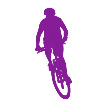 Polep vozidla SAMOLEPKA Cyklista 010 levá (14 - fialová) NA AUTO, NÁLEPKA, FÓLIE, POLEP, TUNING, VLASTNÍ TEXT, TISK, AUTOSAMOLEPKY.cz, POLEPY, OBRÁZEK, LOGO, SAMOLEPKY