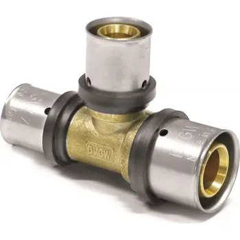 Vodovodní potrubí PipeTec Deutschland Mosazná lisovací spojka T 26x3 / 26x3 / 20x2 TH