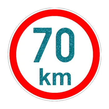 samolepka Maximální rychlost 70km - nejvyšší konstrukční rychlost (92 - Ultra Metalic tyrkysová) SAMOLEPKA NA AUTO, NÁLEPKA, FÓLIE, POLEP, TUNING, VLASTNÍ TEXT, TISK, AUTOSAMOLEPKY.cz, POLEPY, OBRÁZEK, LOGO, 3D STICKERS