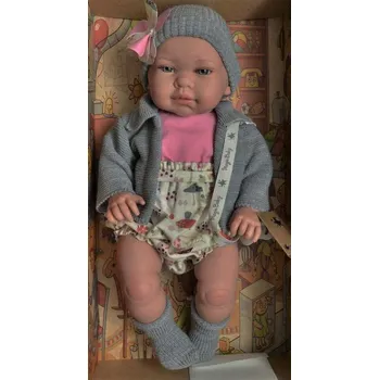 Panenka Realistické miminko - holčička - Marina v šedé soupravě od firmy Lamagik (Realistická miminka ze Španělska)