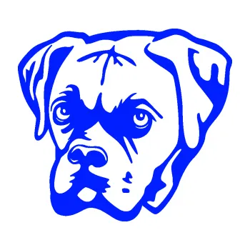 Polep vozidla Pes 160 levá boxer (19 - modrá dynamic) SAMOLEPKA NA AUTO, NÁLEPKA, FÓLIE, POLEP, TUNING, VLASTNÍ TEXT, TISK, AUTOSAMOLEPKY.cz, POLEPY, OBRÁZEK, LOGO, 3D STICKERS