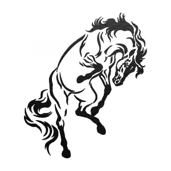 Samolepící dekorace SAMOLEPKA Kůň 047 pravá (63 - škrábaný kov černý) NA AUTO, NÁLEPKA, FÓLIE, POLEP, TUNING, VLASTNÍ TEXT, TISK, AUTOSAMOLEPKY.cz, POLEPY, OBRÁZEK, LOGO, SAMOLEPKY