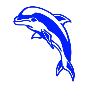 Samolepící dekorace SAMOLEPKA Delfín 001 levá (19 - modrá dynamic) NA AUTO, NÁLEPKA, FÓLIE, POLEP, TUNING, VLASTNÍ TEXT, TISK, AUTOSAMOLEPKY.cz, POLEPY, OBRÁZEK, LOGO, SAMOLEPKY