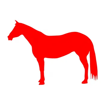 Samolepící dekorace Kůň 007 levá (74 - Fluorescentní červená) SAMOLEPKA NA AUTO, NÁLEPKA, FÓLIE, POLEP, TUNING, VLASTNÍ TEXT, TISK, AUTOSAMOLEPKY.cz, POLEPY, OBRÁZEK, LOGO, 3D STICKERS