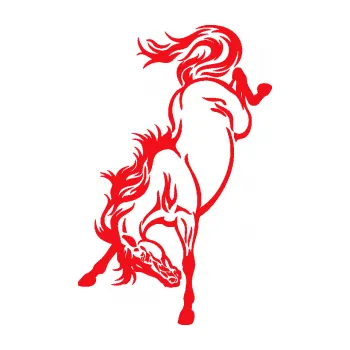 Samolepící dekorace SAMOLEPKA Kůň 053 levá výkop zadníma nohama (10 - červená) NA AUTO, NÁLEPKA, FÓLIE, POLEP, TUNING, VLASTNÍ TEXT, TISK, AUTOSAMOLEPKY.cz, POLEPY, OBRÁZEK, LOGO, SAMOLEPKY