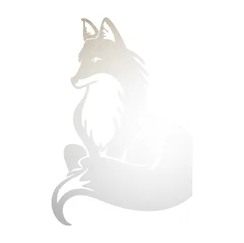 Samolepící dekorace SAMOLEPKA Liška 003 levá (82 - odrazková reflexní bílá) NA AUTO, NÁLEPKA, FÓLIE, POLEP, TUNING, VLASTNÍ TEXT, TISK, AUTOSAMOLEPKY.cz, POLEPY, OBRÁZEK, LOGO, SAMOLEPKY