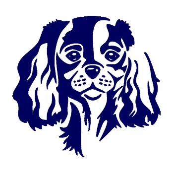Polep vozidla Pes 132 levá Cavalier king Charles spaniel (23 - tmavě modrá) SAMOLEPKA NA AUTO, NÁLEPKA, FÓLIE, POLEP, TUNING, VLASTNÍ TEXT, TISK, AUTOSAMOLEPKY.cz, POLEPY, OBRÁZEK, LOGO, 3D STICKERS