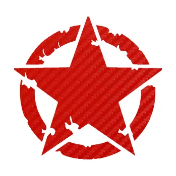 samolepka Hvězda US Army 003 narušená (53 - 3D karbon červený) SAMOLEPKA NA AUTO, NÁLEPKA, FÓLIE, POLEP, TUNING, VLASTNÍ TEXT, TISK, AUTOSAMOLEPKY.cz, POLEPY, OBRÁZEK, LOGO, 3D STICKERS