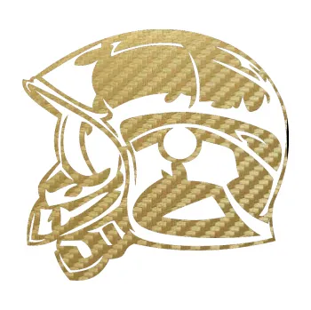 Samolepící dekorace Helma levá (59 - 3D karbon zlatý) SAMOLEPKA NA AUTO, NÁLEPKA, FÓLIE, POLEP, TUNING, VLASTNÍ TEXT, TISK, AUTOSAMOLEPKY.cz, POLEPY, OBRÁZEK, LOGO, 3D STICKERS