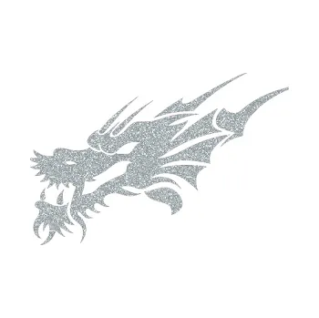 Samolepicí dekorace na vozidlo Dragon 001 levá (91 - Ultra Metalic stříbrná metalíza) SAMOLEPKA NA AUTO, NÁLEPKA, FÓLIE, POLEP, TUNING, VLASTNÍ TEXT, TISK, AUTOSAMOLEPKY.cz, POLEPY, OBRÁZEK, LOGO, 3D STICKERS