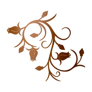 Samolepící dekorace SAMOLEPKA Květina dekor 009 levá růžičky (44 - měděná metalíza) NA AUTO, NÁLEPKA, FÓLIE, POLEP, TUNING, VLASTNÍ TEXT, TISK, AUTOSAMOLEPKY.cz, POLEPY, OBRÁZEK, LOGO, SAMOLEPKY