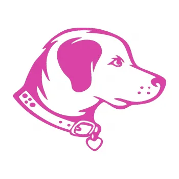 Polep vozidla Pes 058 pravá (16 - růžová) SAMOLEPKA NA AUTO, NÁLEPKA, FÓLIE, POLEP, TUNING, VLASTNÍ TEXT, TISK, AUTOSAMOLEPKY.cz, POLEPY, OBRÁZEK, LOGO, 3D STICKERS