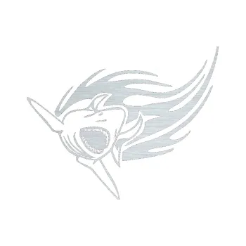 Samolepicí dekorace na vozidlo Animal flames 046 levá žralok (61 - škrábaný hliník) SAMOLEPKA NA AUTO, NÁLEPKA, FÓLIE, POLEP, TUNING, VLASTNÍ TEXT, TISK, AUTOSAMOLEPKY.cz, POLEPY, OBRÁZEK, LOGO, 3D STICKERS