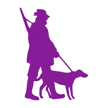 Samolepící dekorace SAMOLEPKA Myslivec 002 pravá (14 - fialová) NA AUTO, NÁLEPKA, FÓLIE, POLEP, TUNING, VLASTNÍ TEXT, TISK, AUTOSAMOLEPKY.cz, POLEPY, OBRÁZEK, LOGO, SAMOLEPKY