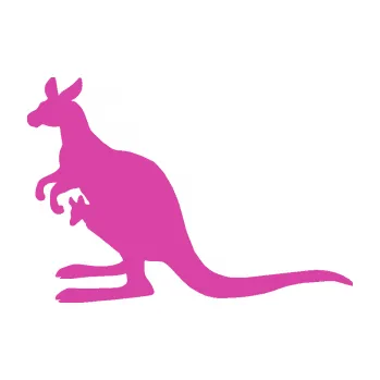 Samolepící dekorace SAMOLEPKA Klokan 001 levá (16 - růžová) NA AUTO, NÁLEPKA, FÓLIE, POLEP, TUNING, VLASTNÍ TEXT, TISK, AUTOSAMOLEPKY.cz, POLEPY, OBRÁZEK, LOGO, SAMOLEPKY