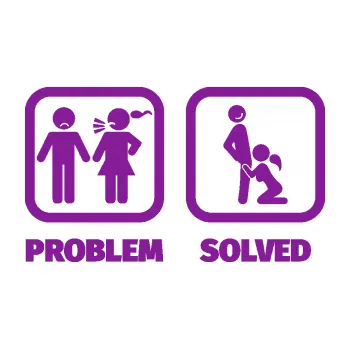 Polep vozidla SAMOLEPKA Problem? Solved 003 (14 - fialová) NA AUTO, NÁLEPKA, FÓLIE, POLEP, TUNING, VLASTNÍ TEXT, TISK, AUTOSAMOLEPKY.cz, POLEPY, OBRÁZEK, LOGO, SAMOLEPKY