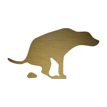 Polep vozidla SAMOLEPKA Pes 077 pravá (64 - škrábaný kov zlatý) NA AUTO, NÁLEPKA, FÓLIE, POLEP, TUNING, VLASTNÍ TEXT, TISK, AUTOSAMOLEPKY.cz, POLEPY, OBRÁZEK, LOGO, SAMOLEPKY