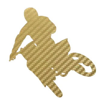 Samolepící dekorace SAMOLEPKA Motorka 025 levá motokros (59 - 3D karbon zlatý) NA AUTO, NÁLEPKA, FÓLIE, POLEP, TUNING, VLASTNÍ TEXT, TISK, AUTOSAMOLEPKY.cz, POLEPY, OBRÁZEK, LOGO, SAMOLEPKY