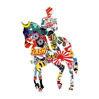 Samolepící dekorace Kůň drezura levá (83 - Sticker bomb) SAMOLEPKA NA AUTO, NÁLEPKA, FÓLIE, POLEP, TUNING, VLASTNÍ TEXT, TISK, AUTOSAMOLEPKY.cz, POLEPY, OBRÁZEK, LOGO, 3D STICKERS