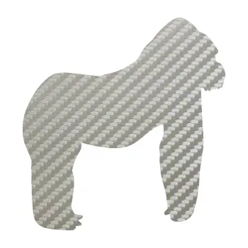 Samolepící dekorace Gorila 001 pravá (52 - 3D karbon stříbrný) SAMOLEPKA NA AUTO, NÁLEPKA, FÓLIE, POLEP, TUNING, VLASTNÍ TEXT, TISK, AUTOSAMOLEPKY.cz, POLEPY, OBRÁZEK, LOGO, 3D STICKERS