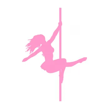 Samolepicí dekorace na vozidlo Pole dance 001 pravá tanec na tyči (24 - světle růžová) SAMOLEPKA NA AUTO, NÁLEPKA, FÓLIE, POLEP, TUNING, VLASTNÍ TEXT, TISK, AUTOSAMOLEPKY.cz, POLEPY, OBRÁZEK, LOGO, 3D STICKERS