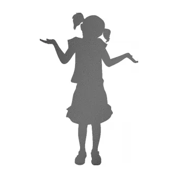 samolepka Děti silueta 001 pravá holčička krčí rameny (41 - grafitová metalíza) SAMOLEPKA NA AUTO, NÁLEPKA, FÓLIE, POLEP, TUNING, VLASTNÍ TEXT, TISK, AUTOSAMOLEPKY.cz, POLEPY, OBRÁZEK, LOGO, 3D STICKERS