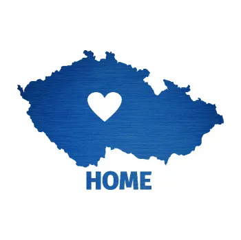 Samolepící dekorace Mapa České republiky 004 home (65 - škrábaný kov modrý) SAMOLEPKA NA AUTO, NÁLEPKA, FÓLIE, POLEP, TUNING, VLASTNÍ TEXT, TISK, AUTOSAMOLEPKY.cz, POLEPY, OBRÁZEK, LOGO, 3D STICKERS