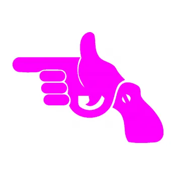 Samolepicí dekorace na vozidlo Pistole 002 levá han gun (72 - Fluorescentní růžová) SAMOLEPKA NA AUTO, NÁLEPKA, FÓLIE, POLEP, TUNING, VLASTNÍ TEXT, TISK, AUTOSAMOLEPKY.cz, POLEPY, OBRÁZEK, LOGO, 3D STICKERS