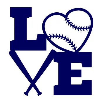 Samolepicí dekorace na vozidlo Love baseball (23 - tmavě modrá) SAMOLEPKA NA AUTO, NÁLEPKA, FÓLIE, POLEP, TUNING, VLASTNÍ TEXT, TISK, AUTOSAMOLEPKY.cz, POLEPY, OBRÁZEK, LOGO, 3D STICKERS