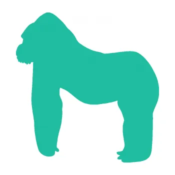 Samolepící dekorace Gorila 001 levá (25 - tyrkysová) SAMOLEPKA NA AUTO, NÁLEPKA, FÓLIE, POLEP, TUNING, VLASTNÍ TEXT, TISK, AUTOSAMOLEPKY.cz, POLEPY, OBRÁZEK, LOGO, 3D STICKERS